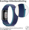 imoshion Nylon bandje - Geschikt voor Fitbit Charge 6, Charge 5 - Donkerblauw - S