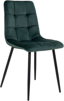 House Nordic Middelfart Eetkamerstoel Velvet Groen - Set van 2
