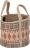 PTMD Noyaan Brown jute round basket rhombic pattern S