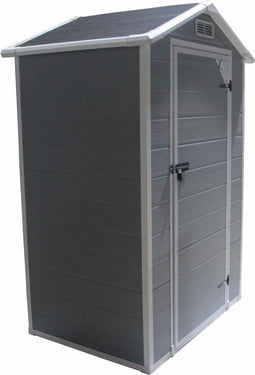 Kunststof tuinhuis - donkergrijs - UV-bestendig dak - ventilatierooster