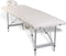 vidaXL - Massagetafel - inklapbaar - met - aluminium - frame - (vier - delen - / - crèmewit)
