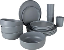 Bo-Camp Industrial - Servies Patom - 16-delig lichtgrijs (16 stuks)