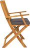 vidaXL - Vouw - Tuinstoelen - met - Grijze - Kussen - 2st - Vast - Acacia - Hout