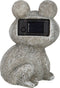 J-Line figuur Kikker Solar - polyresin - grijs - small