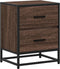 vidaXL - Nachtkastje - 40x31x50 - cm - bewerkt - hout - bruin - eikenkleurig