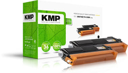 KMP Toner set van 2 vervangt Brother TN-230BK, TN230BK Compatibel Zwart 4400 bladzijden B-T32D