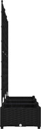 vidaXL - Tuinbak - met - Trellis - 3 - stuks - Zwart - 120x40x125,5 - cm
