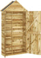 vidaXL - Tuinschuur - met - deur - 69,5x32x178 - cm - geïmpregneerd - grenenhout