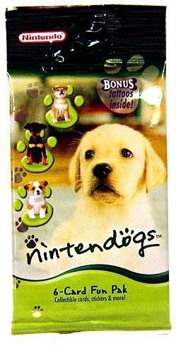 Nintendogs - Trading Card Pack - 4 Trading Cards 1 Stand-up Card 1 Sticker Set 1 Tattoo Set