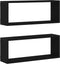 vidaXL - Wandplanken - 2 - Stuks - Zwart - Eiken - 60x15x23 - cm - Gemaakt - van - Houtcomposiet