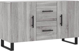 vidaXL - Dressoir - 100x36x60 - cm - bewerkt - hout - grijs - sonoma - eikenkleurig