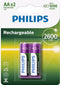 Philips AA Oplaadbare Batterijen - 2600 mAh - NiMH - (8 stuks)