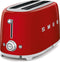 Smeg TSF02RDEU - Broodrooster - 1500W 2 sleuven 6 bruining-niveaus - Rood