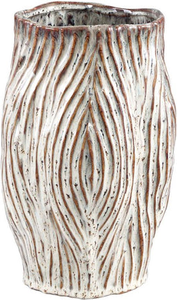 PTMD Cerino Ronde Bloempot - H27 x Ø18,5 cm - Keramiek - Grijs