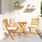 vidaXL - Vouwtuinstoelen - met - Witte - Kussen - 2 - stuks - van - Massief - Acaciahout