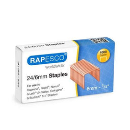 Klika - Nietjes 24/6 mm koper / copper box/1000 - 120 stuks