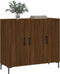 vidaXL - Dressoir - 90x34x80 - cm - bewerkt - hout - bruin - eikenkleur