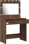 vidaXL - Kaptafel - met - LED - Verlichting - - - Bruin - Eiken - 78,5x41x135 - cm