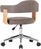 vidaXL - Kantoorstoel - draaibaar - gebogen - hout - en - stof - taupe