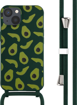 iMoshion Hoesje Geschikt voor iPhone 13 Hoesje Met Koord - iMoshion Siliconen design hoesje met koord - Groen / Avocado Green