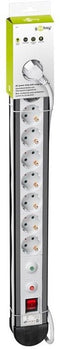 Goobay 51282 - Stekkerdoos met overspanningsbeveiliging - 9x Geaarde stekkers - Wit