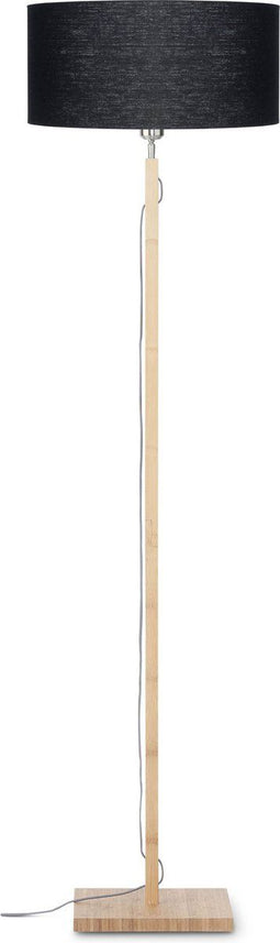 GOOD&MOJO Vloerlamp Fuji - Zwart/Bamboe - Ø47cm - Scandinavisch,Bohemian - Staande lampen voor Woonkamer - Slaapkamer