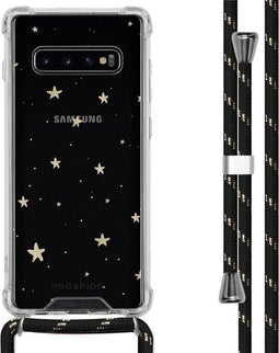 iMoshion Hoesje Geschikt voor Samsung Galaxy S10 Plus Hoesje Met Koord - iMoshion Design Hoesje met Koord - Goud / Transparant / Goud
