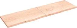 vidaXL - Wastafelblad - 220x60x(2-4) - cm - onbehandeld - massief - hout