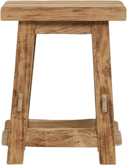 MUST Living Stool Tuscany rectangular,45x35x30 cm, rustic recycled teakwood, top 4 cm