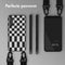 Selencia Hoesje Geschikt voor Samsung Galaxy A34 (5G) Hoesje Met Koord - Selencia Siliconen design hoesje met afneembaar koord - Zwart / Irregular Check Black