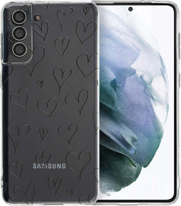 iMoshion Hoesje Geschikt voor Samsung Galaxy S21 Plus Hoesje Siliconen - iMoshion Design hoesje - Meerkleurig / Heart