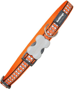 Dog collar Red Dingo Bone Reflective Orange (2 x 31-47 cm)