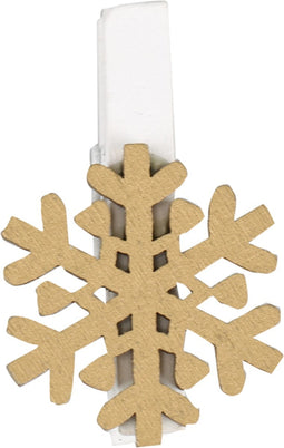 Knijper - IJskristal - 3x3cm - hout - goud - 36 stuks