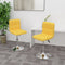 vidaXL - Eetkamerstoelen - draaibaar - 2 - st - stof - geel