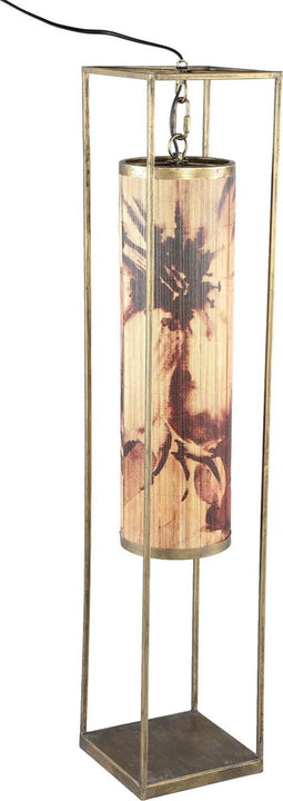 PTMD Kora Vloerlamp Bloemen - 20 x 20 x 102 cm - Metaal - Goud