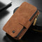 CaseMe - Billfold Hoesje voor iPhone SE & 5s & 5 - Lederen met 13 Kaartsleuven & Afneembare Magnetische PC - Bruin