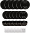 GLAMOMAX'S Choice - Baltic Black Bond Vintage Serviesset - 24-Delig - 6 Persoons - Zwart Servies - inclusief 6 S&P Drinkglazen (32CL) - Vaatwasserbestendig - Waterglazen - Kerstservies - Zwarte Bordenset met Tumblers