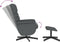 Fauteuil verstelbaar met voetenbankje kunstleer grijs