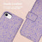 iMoshion Hoesje Geschikt voor iPhone SE (2022) / SE (2020) / 8 / 7 / 6s / 6 Hoesje Met Pasjeshouder - iMoshion Design Bookcase smartphone - Meerkleurig / Purple White Flowers