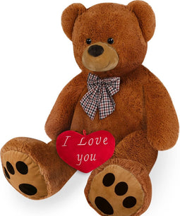 Knuffel Beer met Hart – I LOVE You – XXL Bruin 150cm