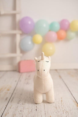 Knuffel Crochetts AMIGURUMIS MINI Wit Grijs Eenhoorn 46 x 36 x 16 cm