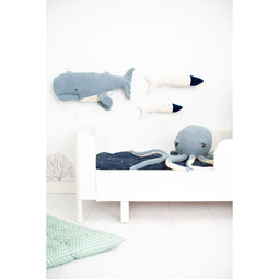 Knuffel Crochetts Blauw Wit Octopus Walvis Vissen 29 x 84 x 14 cm 4 Onderdelen