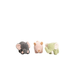 Knuffel Crochetts Groen Grijs Olifant Varken 30 x 13 x 8 cm 3 Onderdelen
