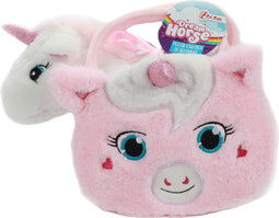 Knuffel Eenhoorn in pluche eenhoorntasje (2 ass.) | Eenhoorn | pluche | kindertas | knuffeltje | unicorn