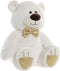 Knuffelbeer DKD Home Decor Vlinderdas Gouden Polyester Wit Kinderen Beer