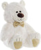 Knuffelbeer DKD Home Decor Vlinderdas Gouden Polyester Wit Kinderen Beer