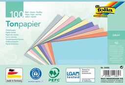 Knutselpapier folia a4 100vel 10 pastelkleuren | Pak a 100 vel