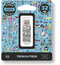 Tech1Tech TEC4016-32 - Usb-stick - 32GB - Wit