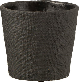 J-Line bloempot Bar - cement - zwart - medium - Ø 16.5 cm