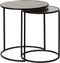 Atmooz - Bijzettafel Vigo (set van 2) - Rond - Binnen - Interieur -Goud Brons en zwart - Hoogte 45cm - Metaal